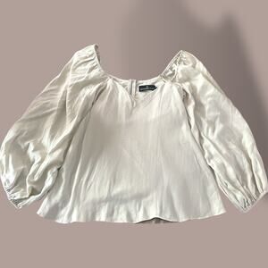 Pomander Place Pippa Off-Shoulder Puff Sleeve Top Small Natural Cream Tuckernuck